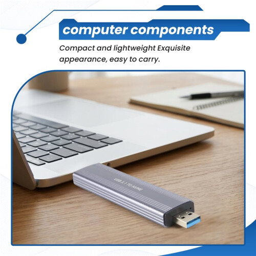 M.2 SSD Case M.2 to USB 3.1 Gen 2 10Gbps NVME SSD Case Dual Interface Inline SSD Case Supports NVME Protocol 1