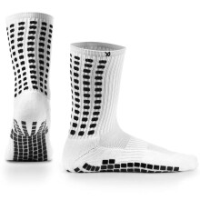 LUX Fußball-Grip-Socken – Wadenlang – Weiß – Erwachsenengröße (EU 39–46 / US 6–11,5) – Rutschfeste Fußballsocken für Kontrolle und