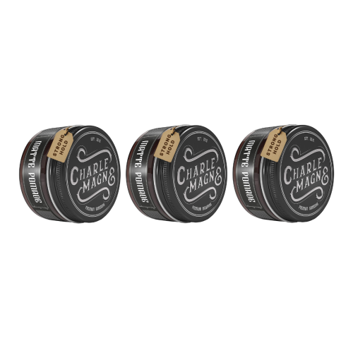 Charlemagne Matte Pomade – Leder – starker Halt – 3er-Pack