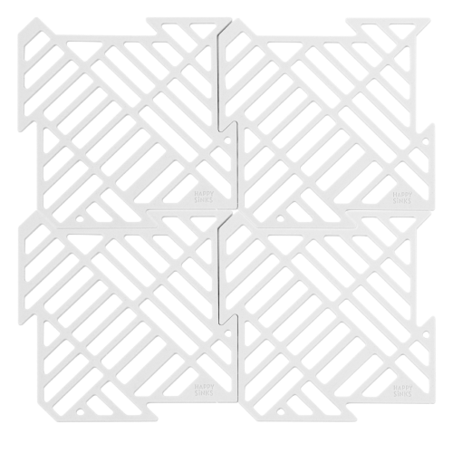 Happy Sinks Sink Mat Set - Natural White - 4pcs