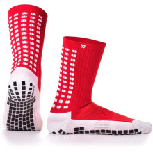 LUX Soccer Grip Socken, Wadenlang, Rot, Erwachsenengröße, Rutschfeste Fußballsocken für maximale Stabilität und Haltbarkeit