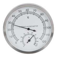 Sauna Thermometer Hygrometer 2 in 1 Stainless Steel Heat Resistant Gauge for Sauna Room