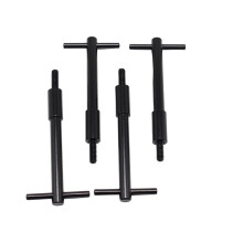4 St Svarta Aluminiumventilkåpor med T-Stång, Vingmuttrar, 1/4"-20, för SBC BBC för Chevy för för 265 273 318 340 Motorer.