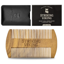 Sandalwood Wooden Beard Comb - Black