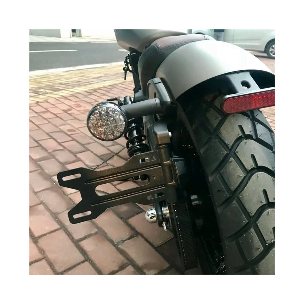 Side License Plate Relocation Kit With Led Display For Indian Scout Bobber Sixty Rogue Twenty Sport Chief Horse Dark 6033961336813