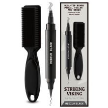 Bartauffüllstift und Bürste - Doppelspitzenstift - Mittel Schwarz Farbe