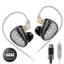KZ ZA12 2DD+4BA Hybrid IEM Headphones Wired InEar Monitor HiFi Earphones Sports Headset Sound Card Version Tuned