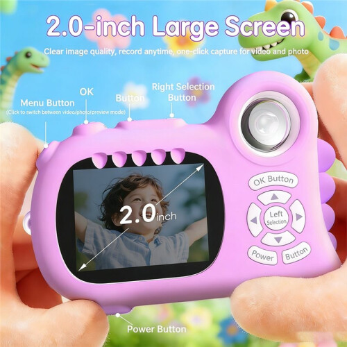 2 in 1 Microscope for Kids & Video Camera, 1000X Digital Microscope with 2.0" Screen STEM Educational Toy 2