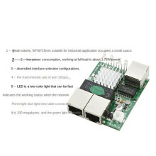 2X Industrial-Grade Min Three-Port 1000M Gigabit RJ45 Standard Port Network Module 5V-12V