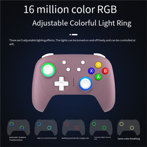 Retro Games Controller Wired/Wireless  RGB Hall Effect Joystick for  Gamepad for PC Android IOS Steam C 1