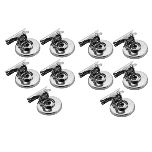 10Pcs 3cm Magnetic Clip Magnet Refrigerator Wall Memo Note Message Holder Silver 1