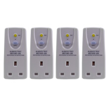 4X UK Plug 13A Gfci Leakage Protection Plug Rcd Socket Home Circuit Breaker Cutout Power Trip - UK Plug