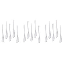 15PCS White Porcelain Egg Spoons Ceramic Spoons Coffee Spoon Dessert Spoon Mocha Dip Serving Spoon