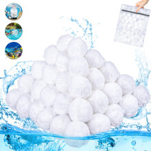 Reusable Pool Filter Balls for Sand Filter Pump, Eco Friendly Lightweight Fiber Media 3.3 lbs for Swimming Pool