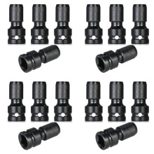 16 Pcs Impact Adaptor 1/2 Square Drive to 1/4 Hex Shank Socket Adapter Quick Release Chuck Converter for Ratchet Wrench