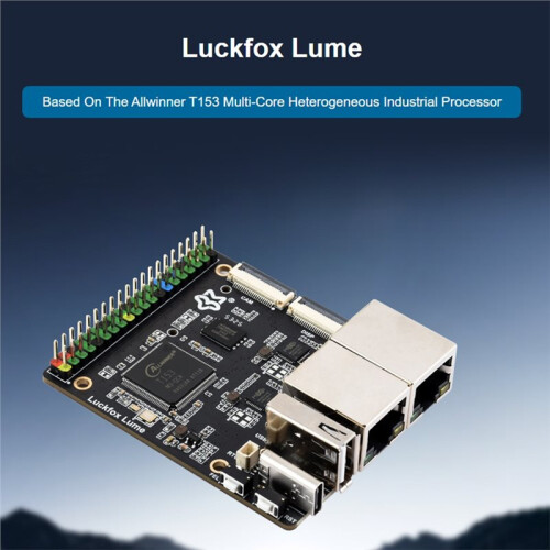 Luckfox Lume Linux Development Board, Based  T153, Dual Gigabit Ethernet , 128MB DDR3 Memory and 256MB Flash 2