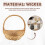 Wicker Basket with Handle, Wicker Shopping Basket, Gift Hamper Basket, Picnic Baskets, Kitchen Storage Basket- Large 9