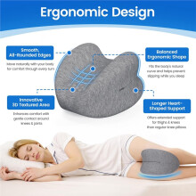 Ergonomisk Knäkudde i Minnesskum för Sidosovare, Hjärtformad Design för Optimal Ben-, Höft- och Ryggradsjustering