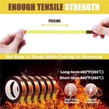 12 Rullar 10 mm X33 M Värmetejp Hög Temperatur Värmebeständig Tejp Värmeöverföringstejp för Värmesublimering Press Vinyl