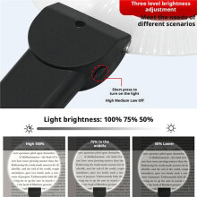3-in-1-Lupenbrille mit LED-Licht, Verstellbarem Silikonschlauch, Wiederaufladbar Per USB-C-Stecker, Ideal zum Lesen für Senioren
