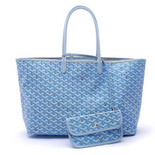 (Light Blue) Women's Pu Leather Tote Bag Portable Large Capacity Shoulder Bag Waterproof Beach Pocket