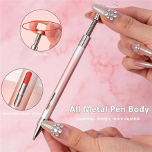 Ferramenta para Aplicação de Strass, 2 Canetas de Pintura de Ponta Dupla com Cera, Caneta de Metal Recarregável para Pontilhismo, Ferramenta para