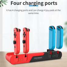 DOBE för  OLED-Kontrollladdningsdock med Stöd för 4 Joypads och 2 Spelkort, Laddningsställ för   A