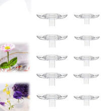 Floating Flower Holder Set, Clear Acrylic Rotating Floral Arrangement Stand for DIY Table Centerpiece, Waterproof Stable Design (10pcs S+L)