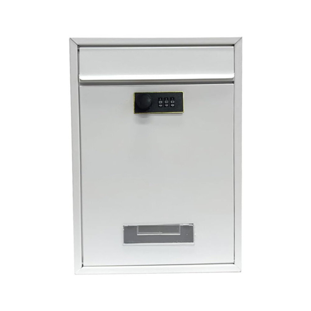 Modern White Wall Mounted Mailbox With Secure Lock And Weatherresistant Metal Design For Home Deliveries 9073542956976