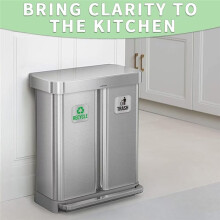 Aimants de Recyclage et de Poubelle, Autocollant de Recyclage Argenté Brossé pour Poubelles, Boîtes de Conserve, Bacs de Recyclage (Lot de 2)