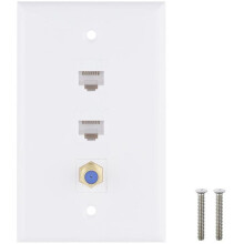3X Płyta ścienna Ethernet Coax, 2 Porty Cat6 RJ45 i 1 Portowe Złącze Typu F Coax żEńska do żEńskiej Płyta ścienna