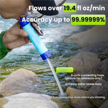 Outdoor-Wasserfilter-Strohhalm, Camping-Wasserfiltersystem, Notfall-Überlebensausrüstung, Persönlicher Wasserreiniger zum Wandern