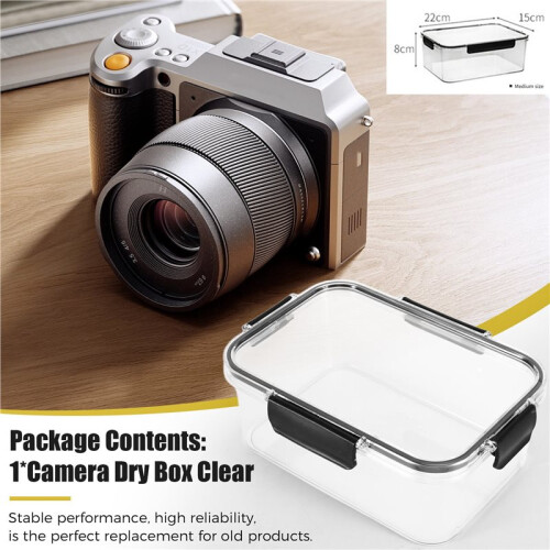 Camera Dry Box Clear Camera Protective Case Multifunctional Dustproof Sealing Drying Storage Box for DSLR Lens Flash M 2