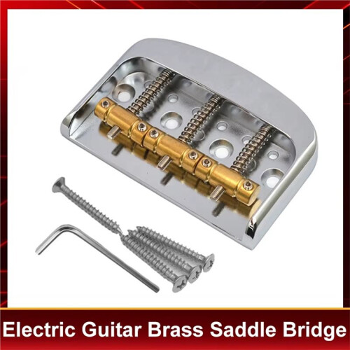 Electric Guitar Bridge with Brass Saddle Adjustable  Binding Fixed Bridge 83x53mm String Space 10.8mm 1