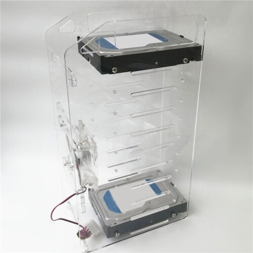 10 Layer Hard Disk Rack Hard Disk Cage Expansion Bracket 3.5 in Desktop Transparent Acrylic Hard Disk Box Rack Shelf 2