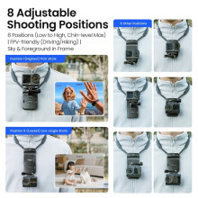 AMAGISN Invisible Magnetic Neck Mount Anti-Slip Anti-Shake Horizontal Vertical for Action Camera White