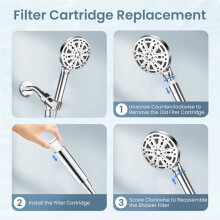 Vervangingsfilters (5 Stuks) voor Handdouche, 20-Traps Vervangingsfilters voor Hard Water Om Chloor Te Verwijderen