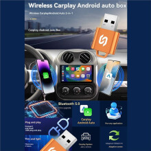 2-in-1 Draadloze CarPlay Android Auto USB-Adapter  5.0 Intelligente Spraakbesturing  AI-Box Bedraad Naar Draadloos CarPlay A