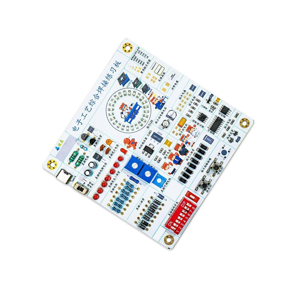 Electronic Comprehensive Soldering Practice Board Smd Novice Soldering Components Diy Production Kit 6033793866960