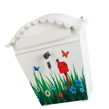 Outdoor Wall Mount Mailbox Vintage Iron Design Rust Resistant Decorative Bird Motifs for Garden Fence