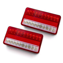 2PCS 20LED Trailer Tail Light Set for Trucks Van Night Running, Signal, Brake Functionality