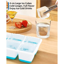 3 Pack Making Ice Block Molds Tray with Lid, Large  Square Ice Maker for Whiskey, Cocktails & Drinks