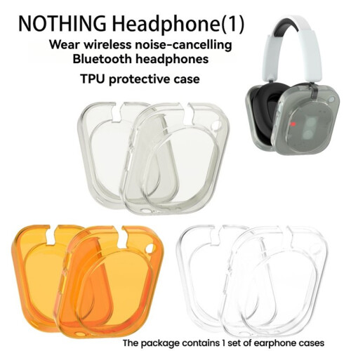 For  Ear (1) Headphone Case Cover Transparent Drop-Proof Shockproof Anti-Scratch Clear TPU Protective Shell A