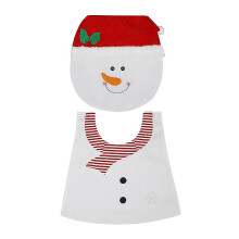 Christmas Toilet Seat Cover Set of 2 with Santa and Elf Design, Festive Bathroom Decor for Holiday Atmosphere