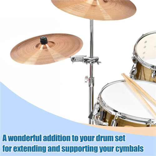 Braçadeira de Montagem para Bateria, Braço de Prato de 23 cm (9,1 Polegadas) com Suporte de Fixação, Clipe de Extensão para Bateria 1