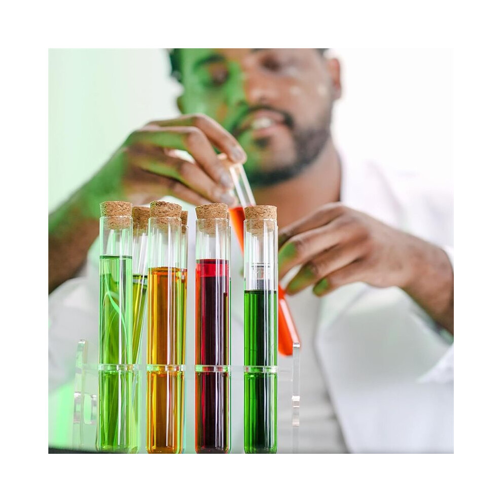 Glass Test Tube Set 24Pcs 80Ml Glass Test Tubes With Cork Stoppers And 24 Holes Plastic Tubes Rack For Test Lab Tubes 6032029700511