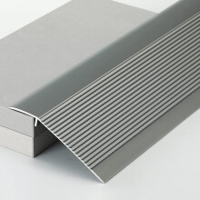 Heavy Duty Aluminum Floor Transition Strip Ramp for Uneven Floors, 4 Inch Wide Reducer for Tile to Wood Doorway