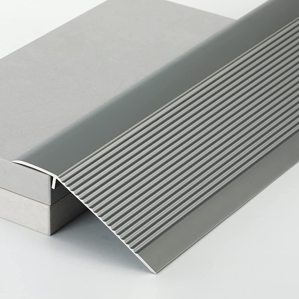 Heavy Duty Aluminum Floor Transition Strip Ramp For Uneven Floors, 4 Inch Wide Reducer For Tile To Wood Doorway 9351714438384