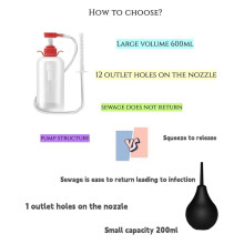 Reusable Vaginal Douche Enema Cleaner 600 Ml Reusable Manual Pressure Anal Vaginal Cleaning System Portable Kit
