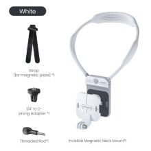 AMAGISN Invisible Magnetic Neck Mount Anti-Slip Anti-Shake Horizontal Vertical for Action Camera White